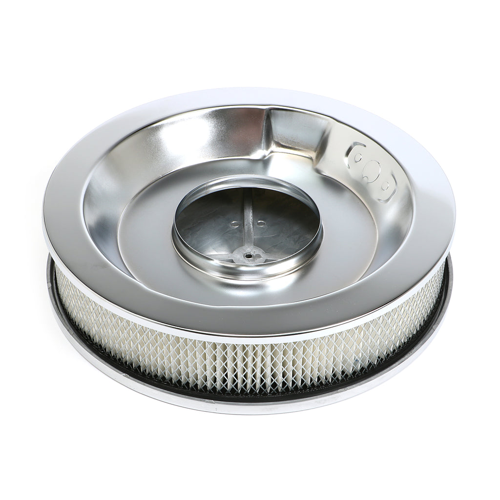 Round-Air-Cleaner-Set-Pinstripe-(Ball-Milling);-14-In.-X-3-In.--Aluminum