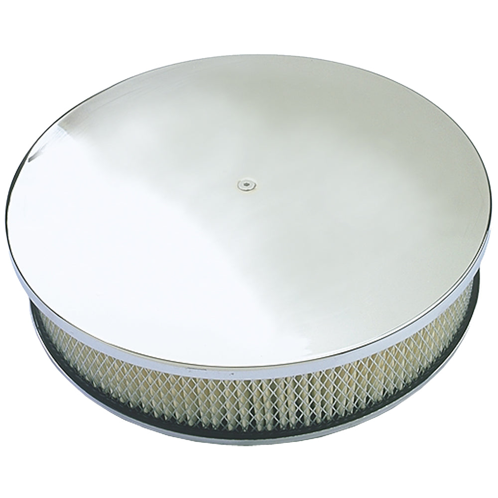 Round-Air-Cleaner-Set-Plain-(Ball-Milling);-14-In.-Diameter,-3-In.-Tallaluminum