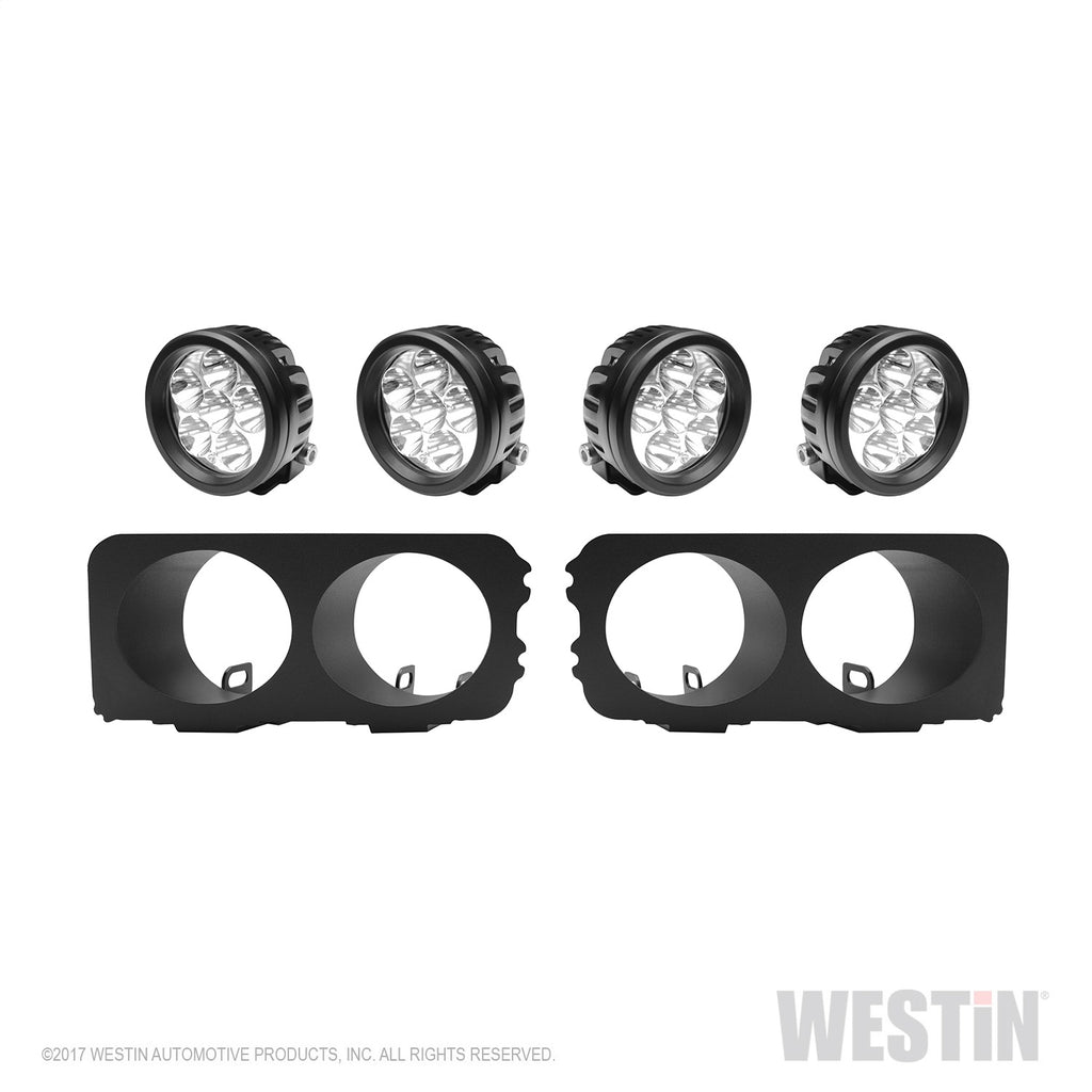 Round-Led-Light-Kit-For-Outlaw-Front-Bumpers-Incl-4-Striker-Led-Lights--2-Brackets-Text-Blk