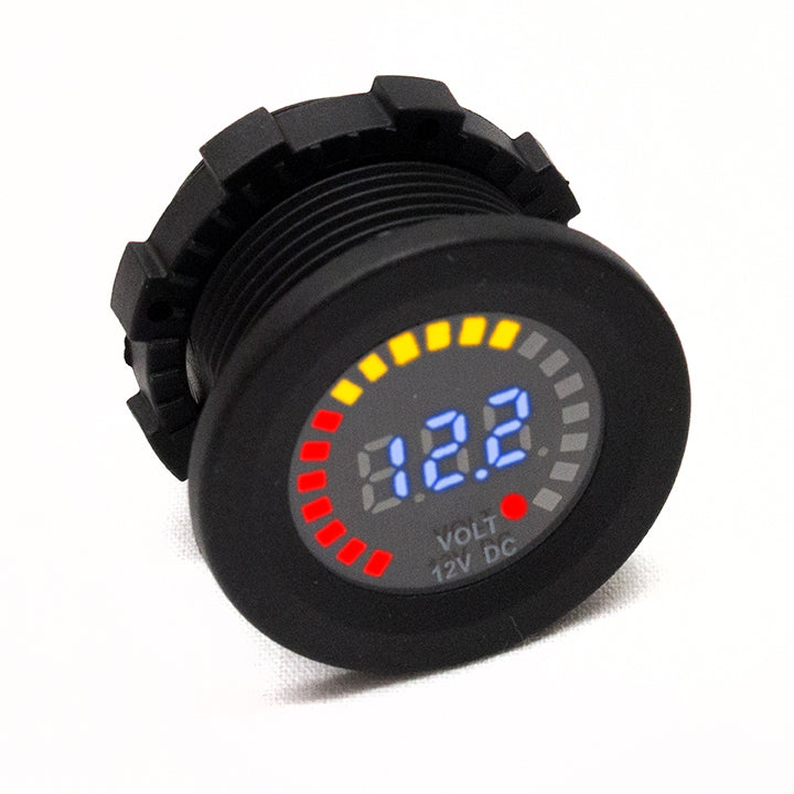 Round-Socket-Sized-Volt-Meter-W-Multi-Color-Digital-Led-Display