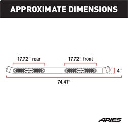 ARIES S223005 4in. Black Steel Oval Side Bars; Select Ford F-250; F-350 Super Duty - Truck Part Superstore