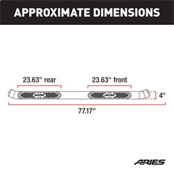 ARIES S223016-2 4in. Polished Stainless Oval Side Bars; Select Ford F-150 - Truck Part Superstore