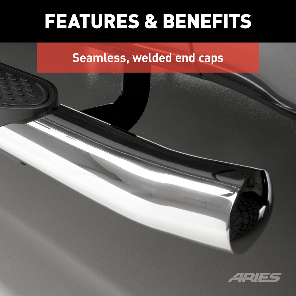 ARIES S223041-2 4" Polished Stainless Oval Side Bars, Select Ford Explorer for Select Ford Explorer