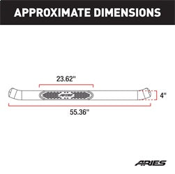 ARIES S224017-2 4in. Polished Stainless Oval Side Bars; Select Silverado; Sierra 1500; 2500; 350 - Truck Part Superstore