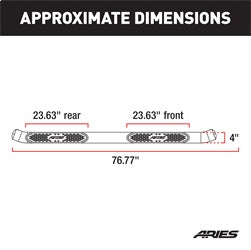 ARIES S224031-2 4in. Polished Stainless Oval Side Bars; Select Chevrolet Traverse; GMC Acadia - Truck Part Superstore