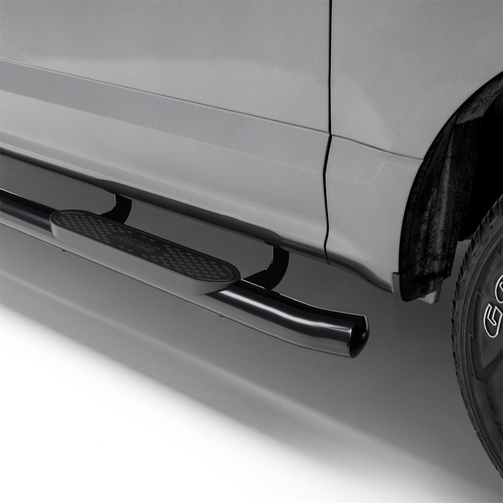 ARIES S224048 4in. Black Steel Oval Side Bars; Select Silverado; Sierra 1500; 2500; 3500 - Truck Part Superstore