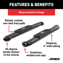 Load image into Gallery viewer, ARIES S224048 4in. Black Steel Oval Side Bars; Select Silverado; Sierra 1500; 2500; 3500 - Truck Part Superstore