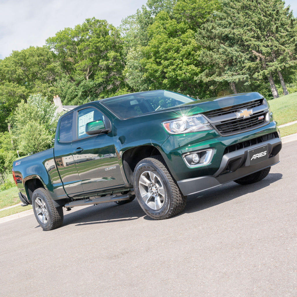 ARIES S224052 4" Black Steel Oval Side Bars, Select Chevrolet Colorado, GMC Canyon Extended for Select Chevrolet Colorado