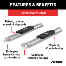 Load image into Gallery viewer, ARIES S225039-2 4" Polished Stainless Oval Side Bars, Select Dodge, Ram 1500, 2500, 3500 for Select Ram 2500