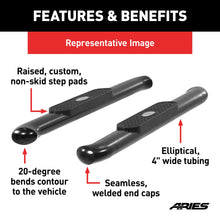Load image into Gallery viewer, ARIES S225039 4" Black Steel Oval Side Bars, Select Dodge, Ram 1500, 2500, 3500 for Select Ram 2500