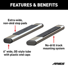 Load image into Gallery viewer, ARIES S2853 6in. x 53in. Polished Stainless Oval Side Bars (No Brackets) - Truck Part Superstore