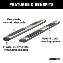 Load image into Gallery viewer, ARIES S2891 6in. x 91in. Polished Stainless Oval Side Bars (No Brackets) - Truck Part Superstore