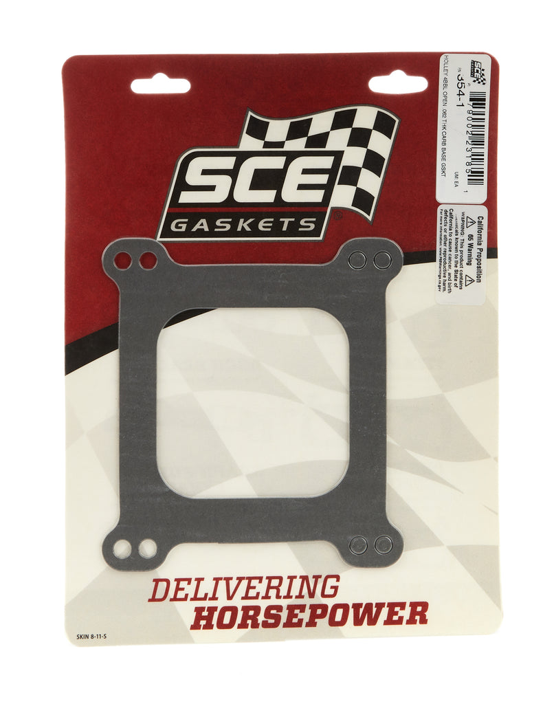 SCE GASKETS 354-1 Carb Gasket - Holley 4BBL Open .062 Thick
