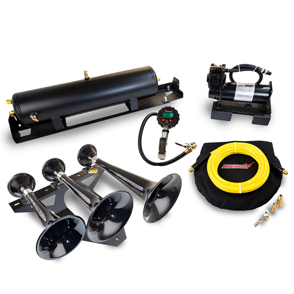 Kleinn Automotive Air Horns SDKIT17-230STL Onboard Air System w/Horns for Select Ford F-250 Super Duty, Ford F-350 Super Duty, Ford F-450 Super Duty