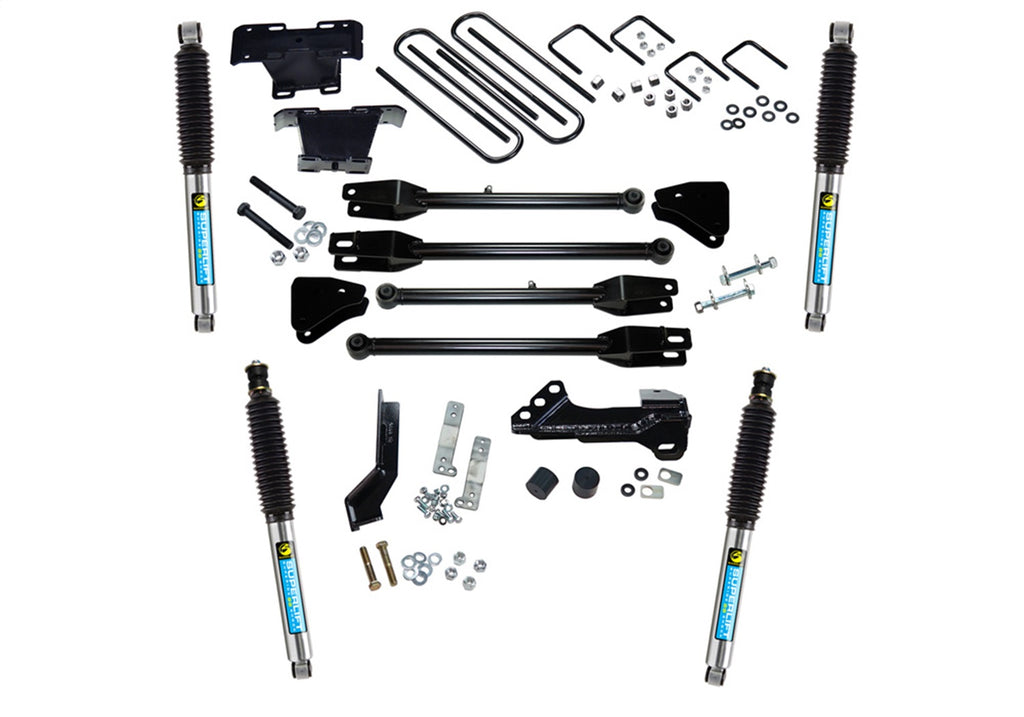 Superlift K166B 4in. 4-Link Lift Kit-17-22 F-250/F-350 4WD-Diesel-w/Bilstein Shocks for Select Ford F-250 Super Duty, Ford F-350 Super Duty