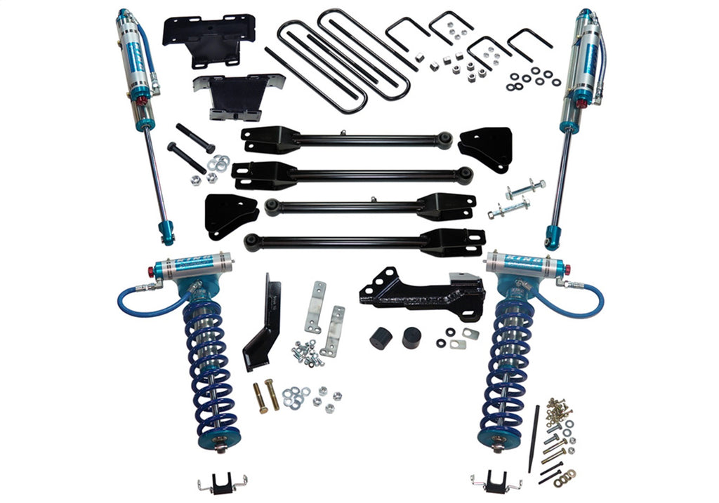 Superlift K166KG 4in. King Ed 4-Link Lift Kit-17-22 F250/350 4WD w King Frt Clvrs/Res Rr Shcks for Select Ford F-250 Super Duty, Ford F-350 Super Duty