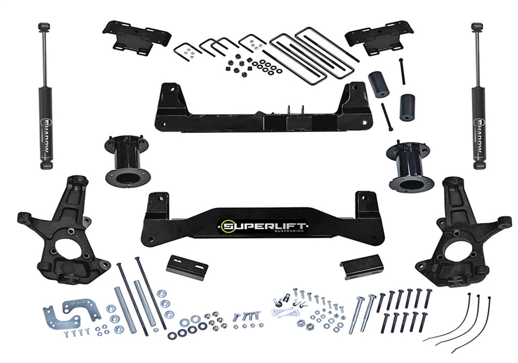 Superlift K180 6.5in. Lift Kit-07-16 Silv/Sierra 1500 2WD w Cast Steel Ctrl Arms w SL Rr Shocks for Select Chevrolet Silverado 1500, GMC Sierra