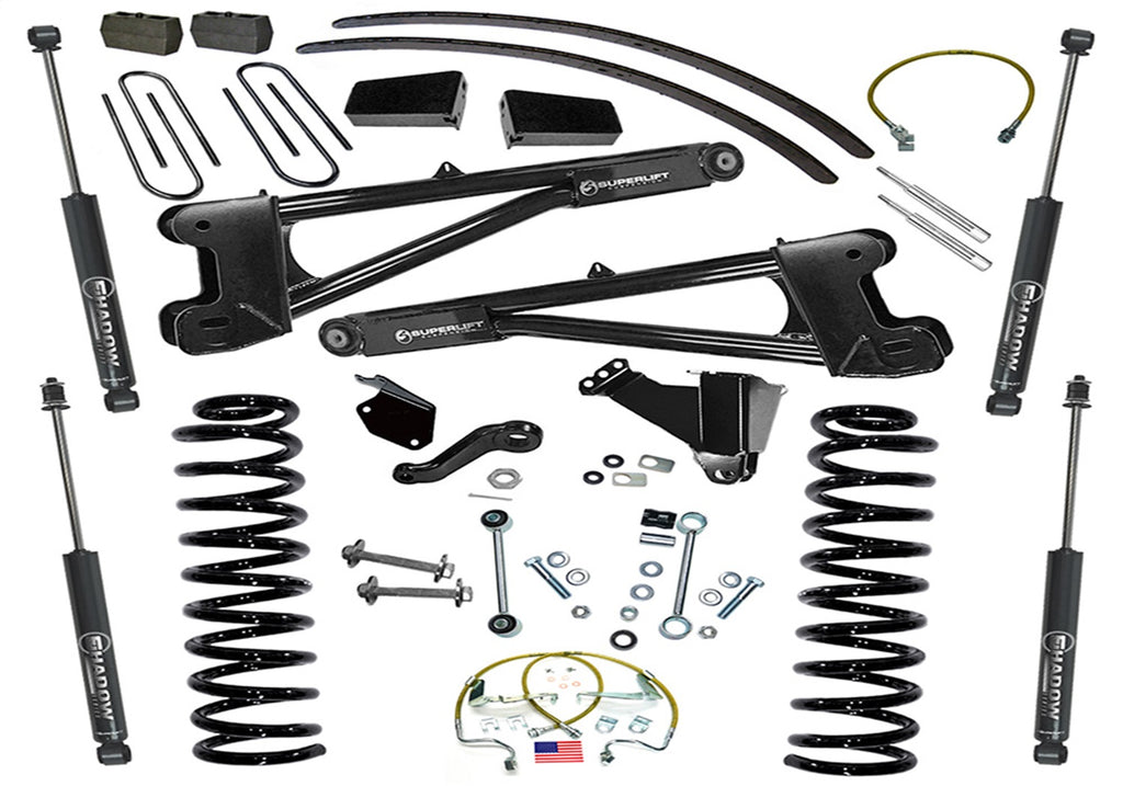 Superlift K979 8in. Lift Kit-05-07 F250/F350 4WD-Dsl w/Replacement Radius Arms w/SL Shocks for Select Ford F-250 Super Duty, Ford F-350 Super Duty