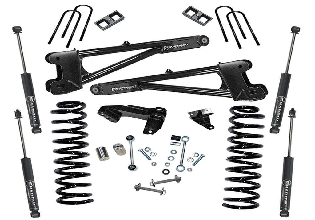 Superlift K981 4in. Lift Kit-08-10 F250/F350 4WD-Dsl w/Replacement Radius Arms w/SL Shocks for Select Ford F-250 Super Duty, Ford F-350 Super Duty