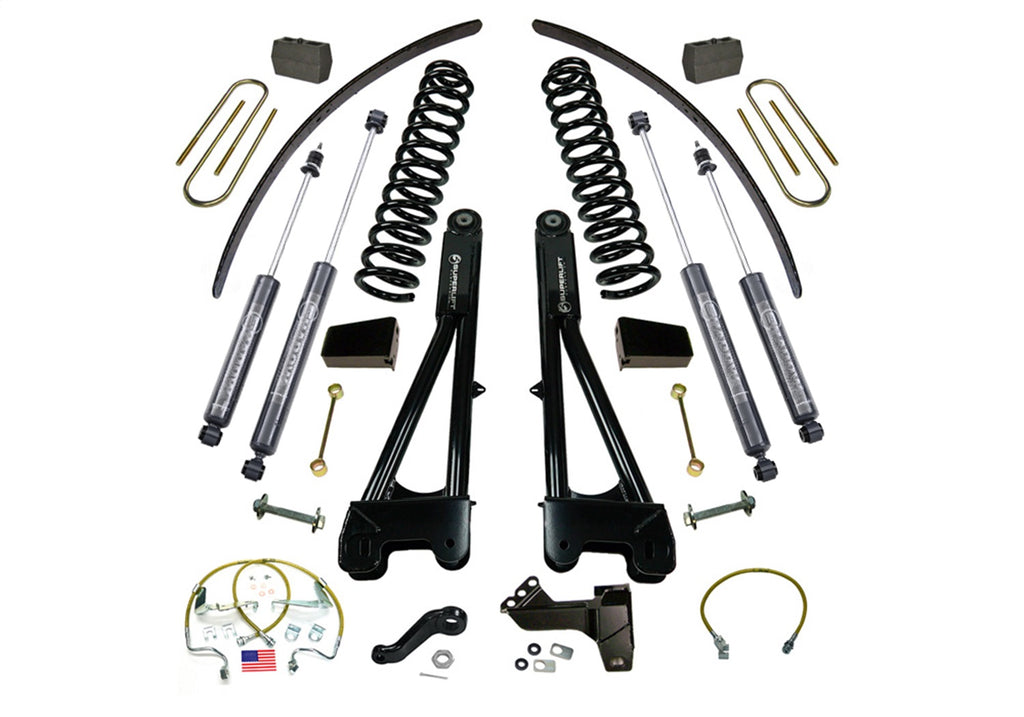 Superlift K985B 8in. Lift Kit-08-10 F250/F350 4WD-Dsl w/Replacement Radius Arms w/Bil Shocks for Select Ford F-250 Super Duty, Ford F-350 Super Duty