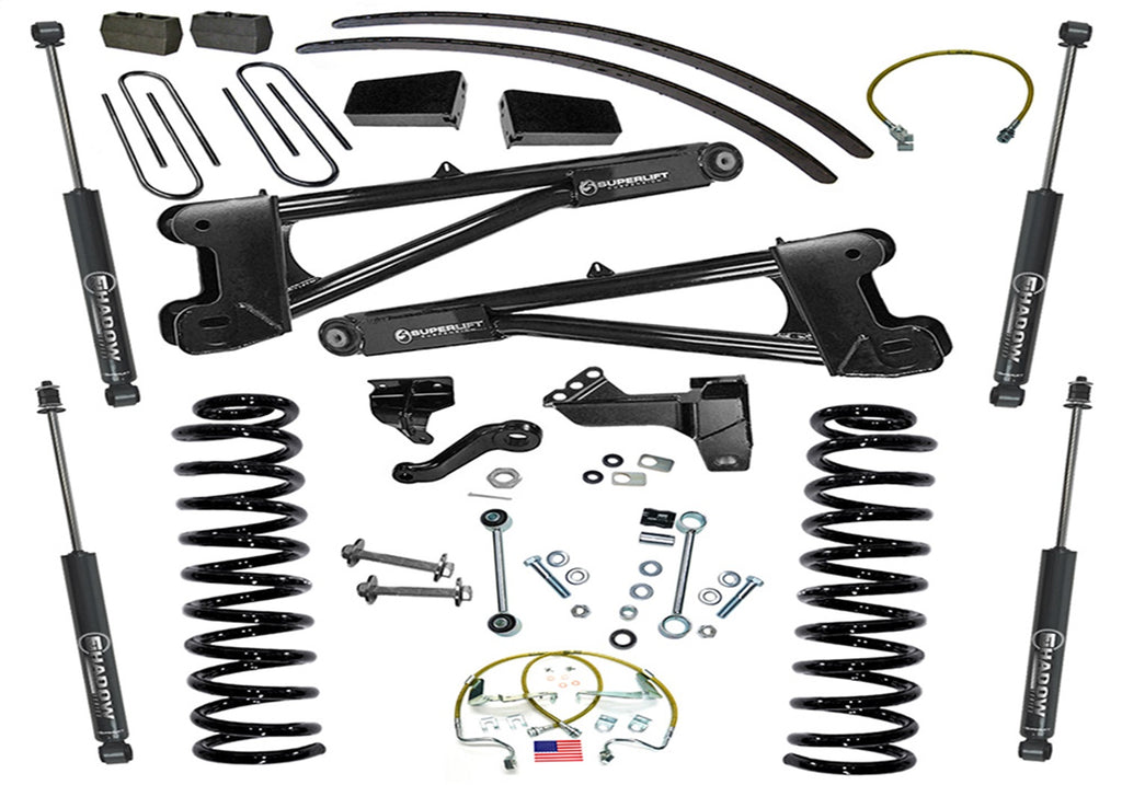 Superlift K985 8in. Lift Kit-08-10 F250/F350 4WD-Dsl w/Replacement Radius Arms w/SL Shocks for Select Ford F-250 Super Duty, Ford F-350 Super Duty