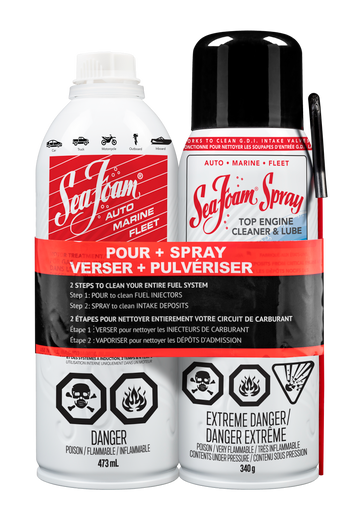 Sea Foam SFSSCA Motor Treatment and Upper Engine Cleaner Spray-Combo Pack