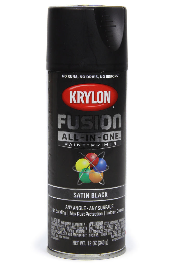 DUPLI-COLOR/KRYLON 2732 Paint Satin Black 12oz Krylon Fusion