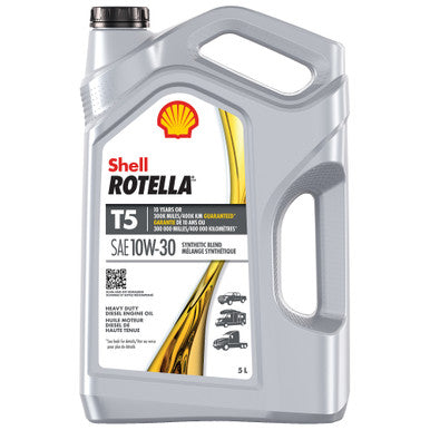 Shell Oil 550045018 Rotella T5 10W30 CK4 Semi Synthetic Diesel Engine Oil - 5L