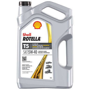 Shell Oil 550045349 Rotella T5 SB Heavy Duty 15W40 Semi Synthetic Diesel Engine Oil - 5L