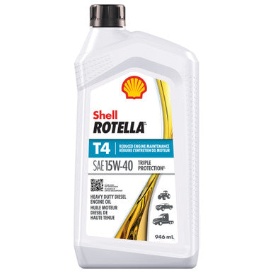 Shell Oil 550049481 Rotella T4 Triple 15W40 CK4 HD Diesel Engine Oil - 946mL