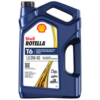 Shell Oil 550054528 Rotella T6 0W40 CK4 HD Synthetic Diesel Engine Oil - 5L