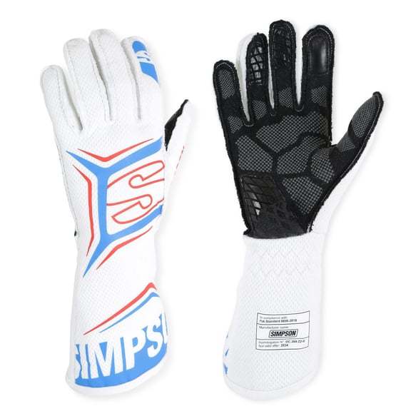 SIMPSON SAFETY MGMW Glove Magnata Medium White / Blue SFI 3.5/5