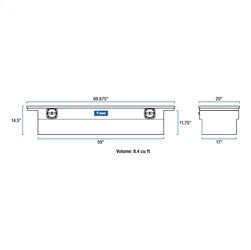 UWS SL-69-LP Chevrolet; Dodge; Ford; GMC... Truck Tool Box for Select Chevrolet Silverado 1500, Chevrolet Silverado Classic, Chevrolet Silverado LD, Chevrolet Silverado 2500, Chevrolet Silverado HD, Chevrolet Silverado HD Classic, Chevrolet Silverado