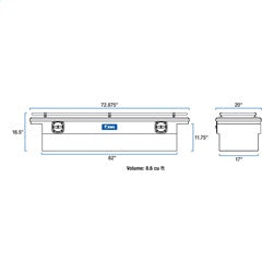 UWS SL-72-LP-MB-R Dodge; Ford; Ram Truck Tool Box for Select Ford F-250 Super Duty, Ford F-350 Super Duty, Ford F-450 Super Duty, Ram Classic, Ram 2500, Ram