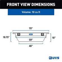 Load image into Gallery viewer, UWS SLD-69-A-LP-BLK Chevrolet; Dodge; Ford; GMC... Truck Tool Box for Select Chevrolet Silverado 1500, Chevrolet Silverado HD, Chevrolet Silverado HD, GMC Sierra 1500, GMC Sierra HD, GMC Sierra HD, Ram