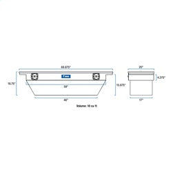 UWS SLD-69-A-LP-MB Chevrolet; Dodge; Ford; GMC... Truck Tool Box for Select Chevrolet Silverado 1500, Chevrolet Silverado HD, Chevrolet Silverado HD, GMC Sierra 1500, GMC Sierra HD, GMC Sierra HD, Ram