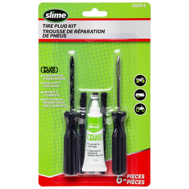 Slime 21032-2 Straight Handle Tire Plug Kit, 6-Piece