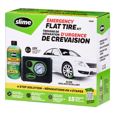 Slime 50057 12V Emergency Flat Tire Repair Kit with Inflator and Sealant