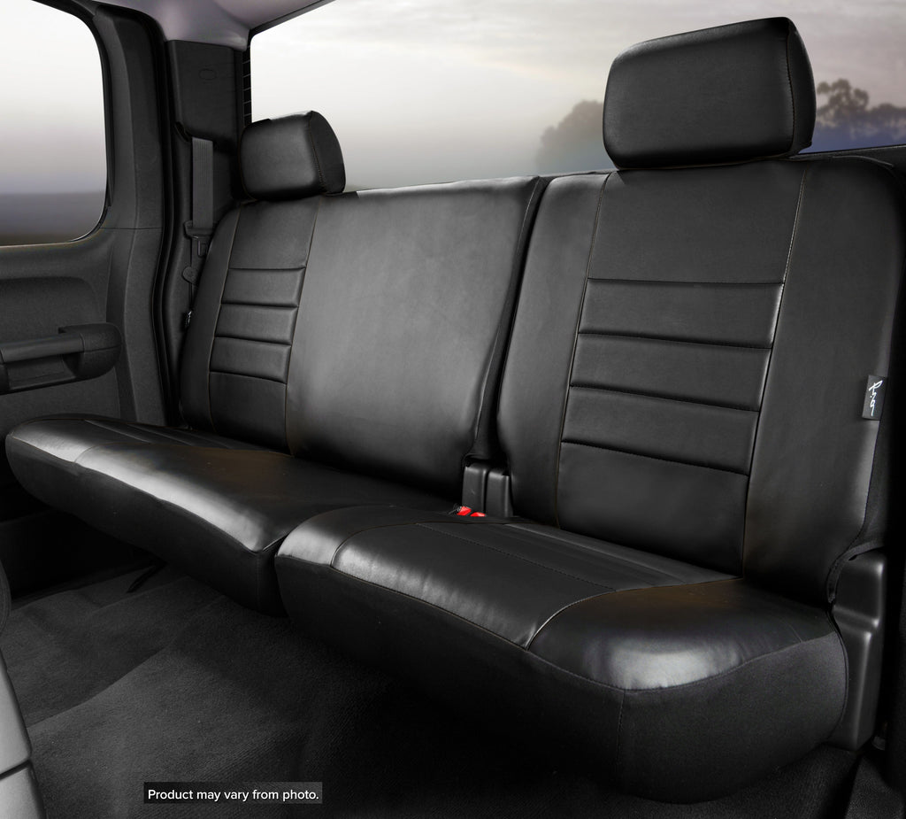 FIA SL62-96 BLK/BLK SL60 Series - Leatherlite Simulated Leather Custom Fit Rear Seat Cover- Black for Select Nissan Frontier