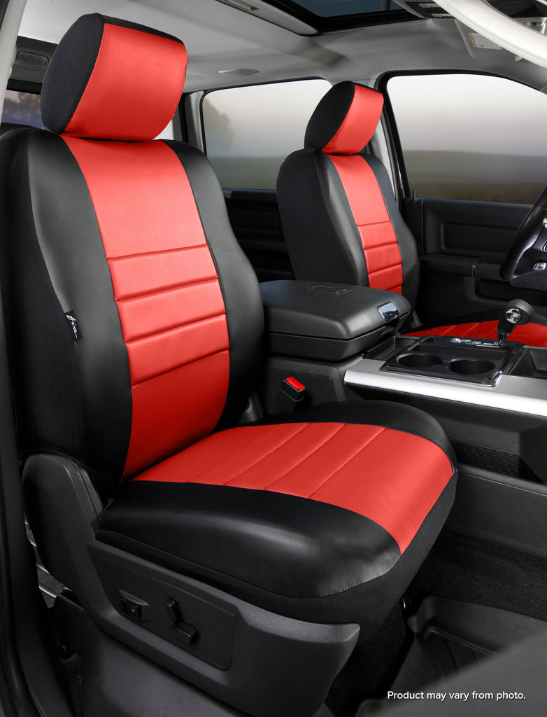 FIA SL69-41 RED SL60 Series - Leatherlite Simulated Leather Custom Fit Front Seat Cover- Red for Select Toyota Tundra