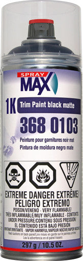 SprayMax 3680103 1K Trim Paint, Black Matte - 297g
