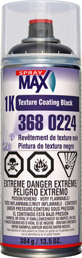 SprayMax 3680224 1K Texture Coating, Black - 384g
