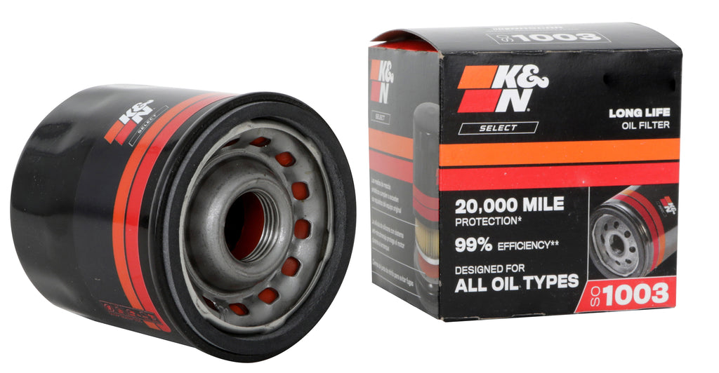 K&N SO-1003 Oil Filter; Spin-On for Select Chevrolet Matiz, Chevrolet Nova, Chevrolet Prizm, Chevrolet Tracker, Daihatsu Charade, Daihatsu Rocky, Geo Prizm, INFINITI G20, Lexus ES250, Lexus ES300h, Lexus GX550, Lexus HS250h, Lexus LS500, Lexus LX600,