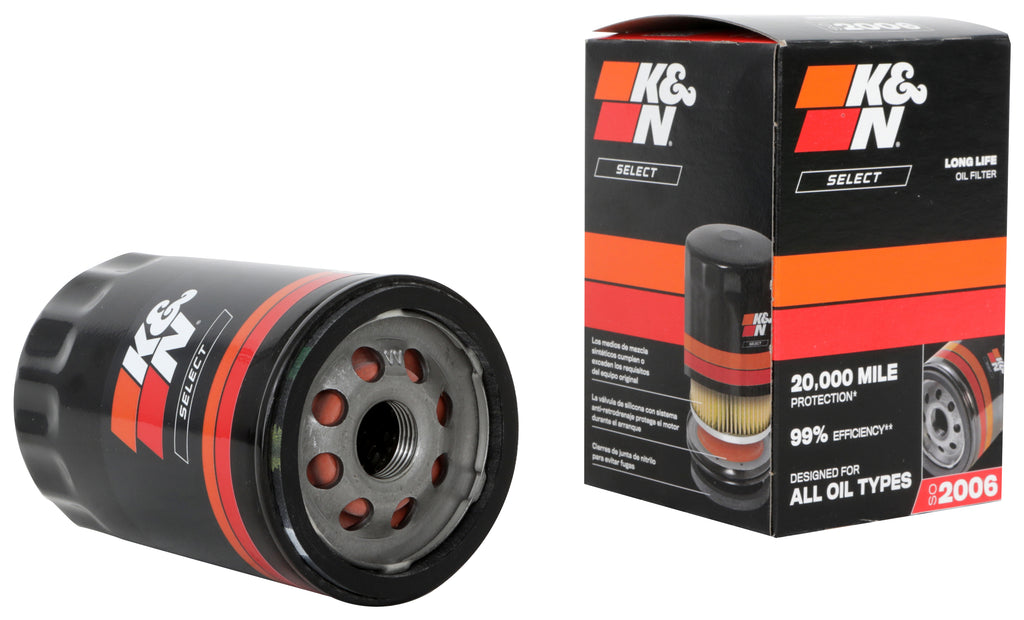 K&N SO-2006 Oil Filter; Spin-On for Select Buick Allure, Buick Century, Buick Electra, Buick Estate Wagon, Buick LaCrosse, Buick LeSabre, Buick Lucerne, Buick Rainier, Buick Regal, Buick Rendezvous, Buick Riviera, Buick Terraza, Cadillac 60 Special,