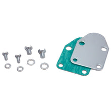 Load image into Gallery viewer, 5588-Sbc-Fuel-Pump-Blockoff-Mounting-Plate-W-Bolts-Steel-Chrom