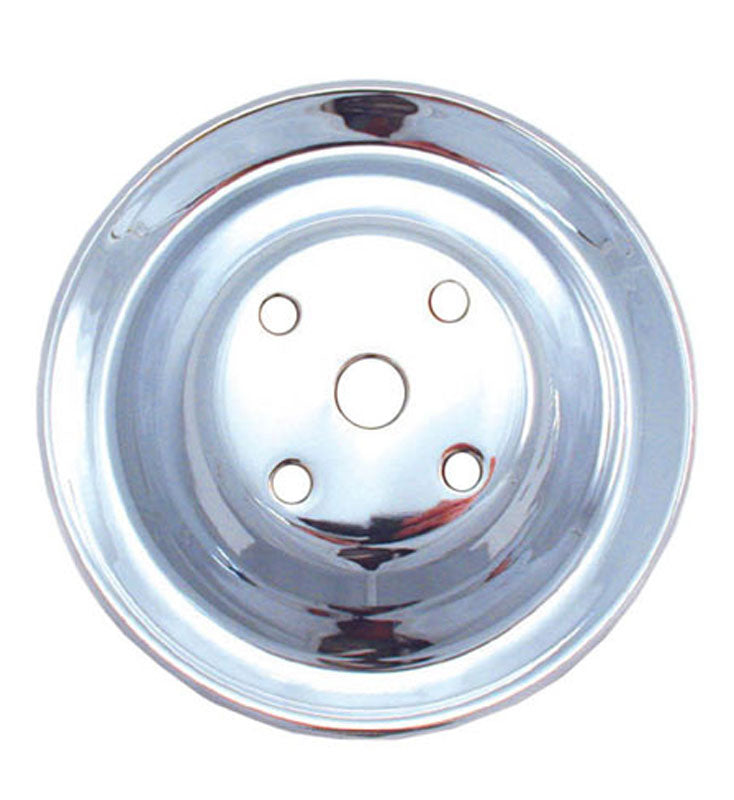 Sb-Chevy-Double-Upper-Groove-Long-Water-Pump-Pulley---Chrome