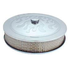 Load image into Gallery viewer, Air-Cleaner-14In.-X-3In.-Flamed-Chrome---White-Paper