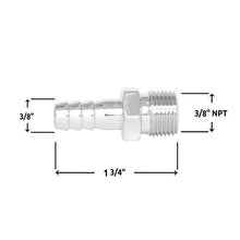Load image into Gallery viewer, Fuel-Fitting-38In.-Hose-Barb-Npt-Threads---Chrome