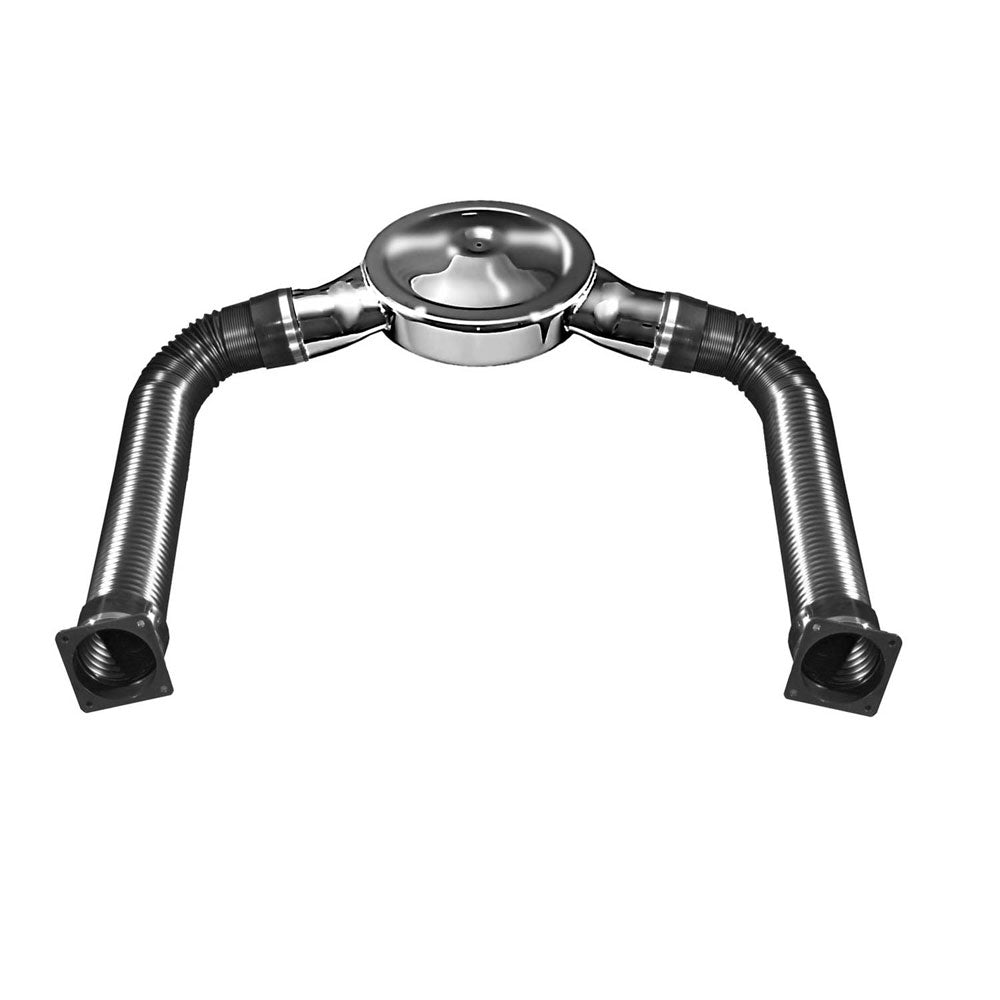 Air-Box-Kit-14In.--Dual-135-Degree-Inlets---Chrome-WBlack-Ducts
