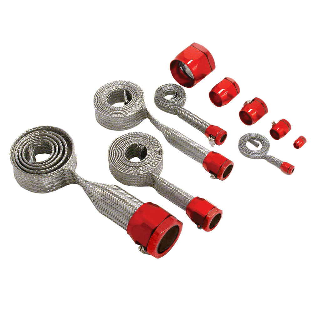 Magnabraid-304Ss-Braided-Sleeving-Kit---Red-End-Caps